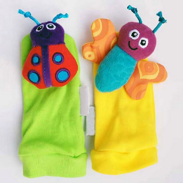 0-2T Baby 1 Set Knuffel Pols Rammelaar Kleurrijke Bee Met Voet Sokken Leuk Voor Baby