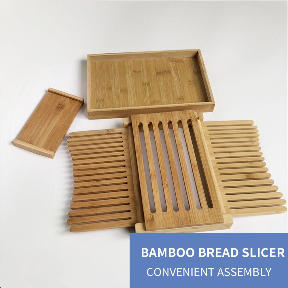 Bread Slicer Bamboo Foldable Bread Slicing Guide Bun Cutting Home Kitchen Tool Bamboo Bread Slicer Cakes Pastry Crumb Bread