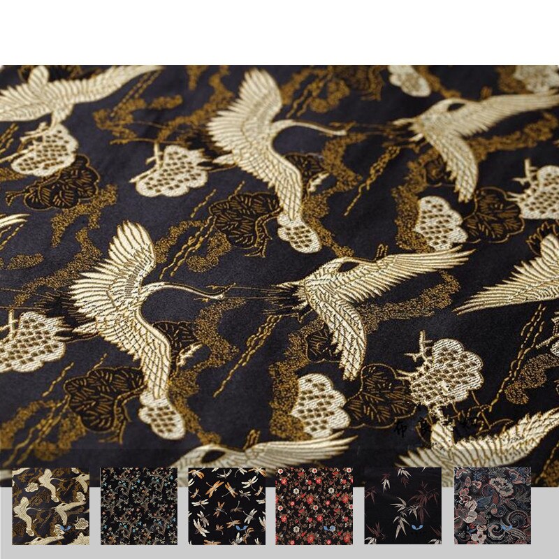 Tela Jacquard bordada con libélula CF01 para Boda China tradicional, Cheongsam Qipao, tela de seda de Mora, bolso de bricolaje, Material