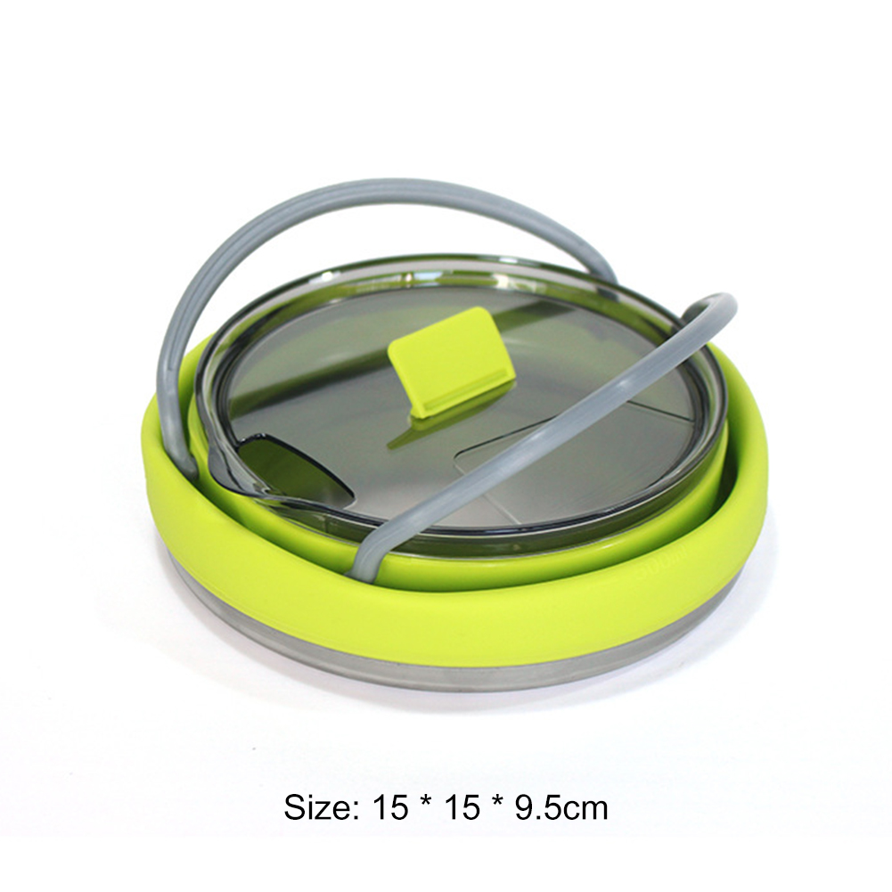 Portable Mini Boiling Water Pot Folding Silicone Kettle with Handle Water for Outdoor Camping Travel Self-Driving Tableware