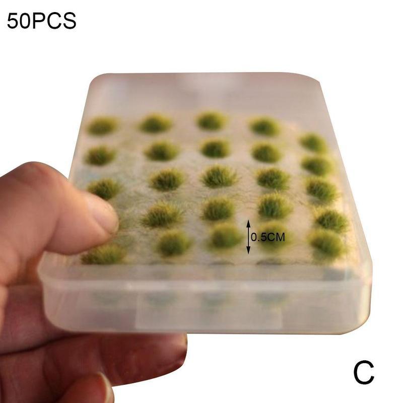 50 Pieces In A Box Diy Miniature Landscape Material Color Table Material For Train Sand With Scene Construction Bushes Six G6r2: C