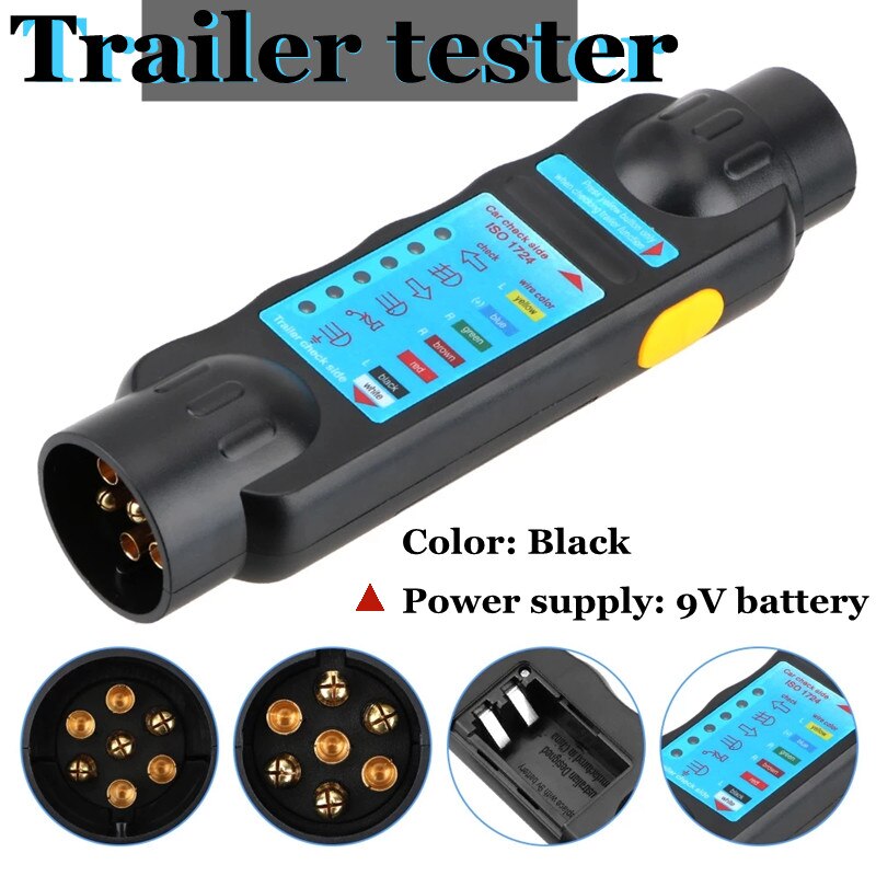 Trailer Tester Caravan Towing Truck Trailer Plug Socket Wiring Circuit Light Test Tool Car Circuit board 12V 7-Pin European