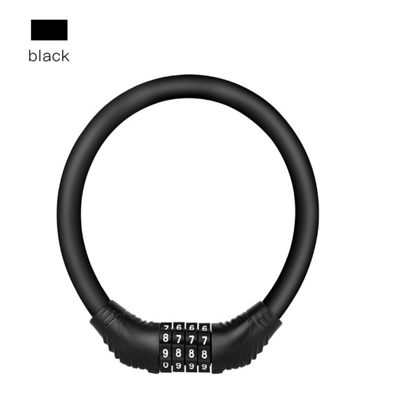 Fietsslot 4 Cijferige Code Combinatie Fiets Lock Anti-Diefstal Anti-Verloren Fiets Sluizen Legering Beveiliging Ring lock: Black