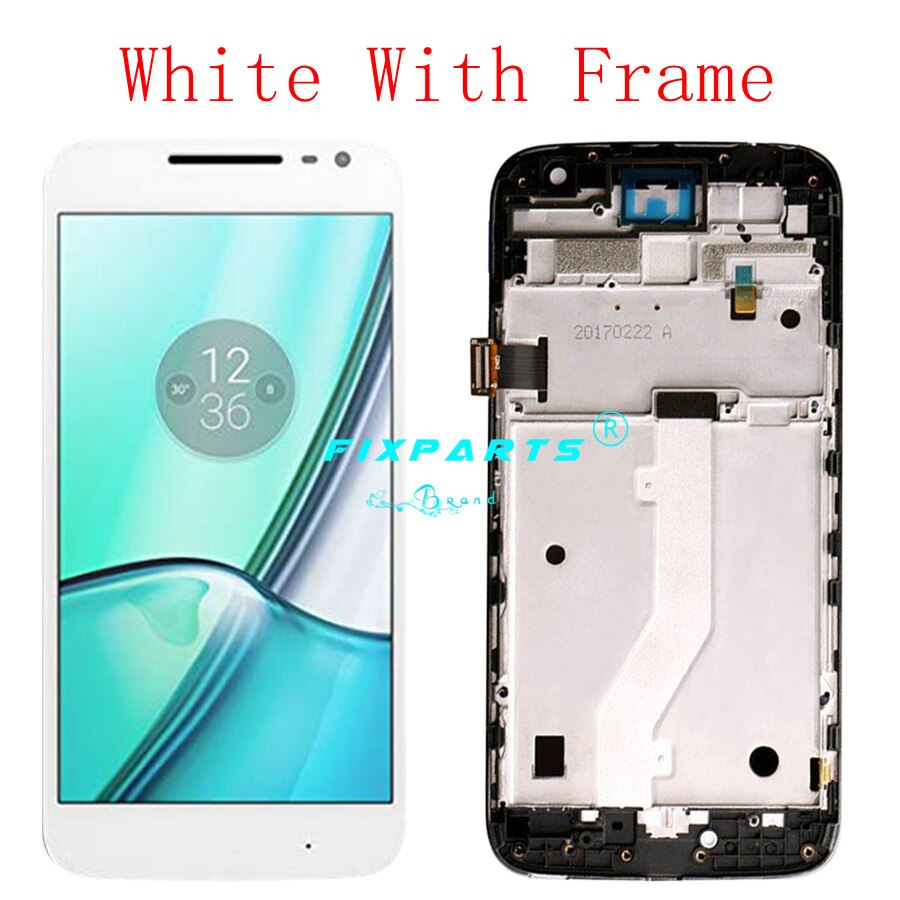 For Motorola MOTO G4 PLAY LCD Display Touch Screen Digitizer Assembly Xt1601 Xt1602 XT1603 Xt1604 5.0" For MOTO G4 Play LCD: White With Frame