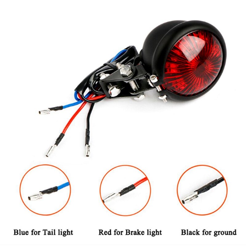Rojo 12V Led NEGRO ajustable Cafe Racer estilo para cola luz motocicletas motocicleta freno trasero lámpara Luz de cola para Choppe