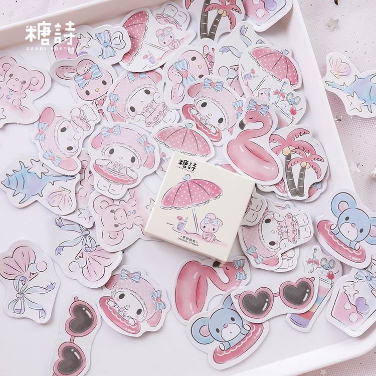 40 PCS Pattern Neon Sticker Animal Cute Decals Stickers for Children to Laptop Suitcase Guitar Fridge Bicycle Car: K