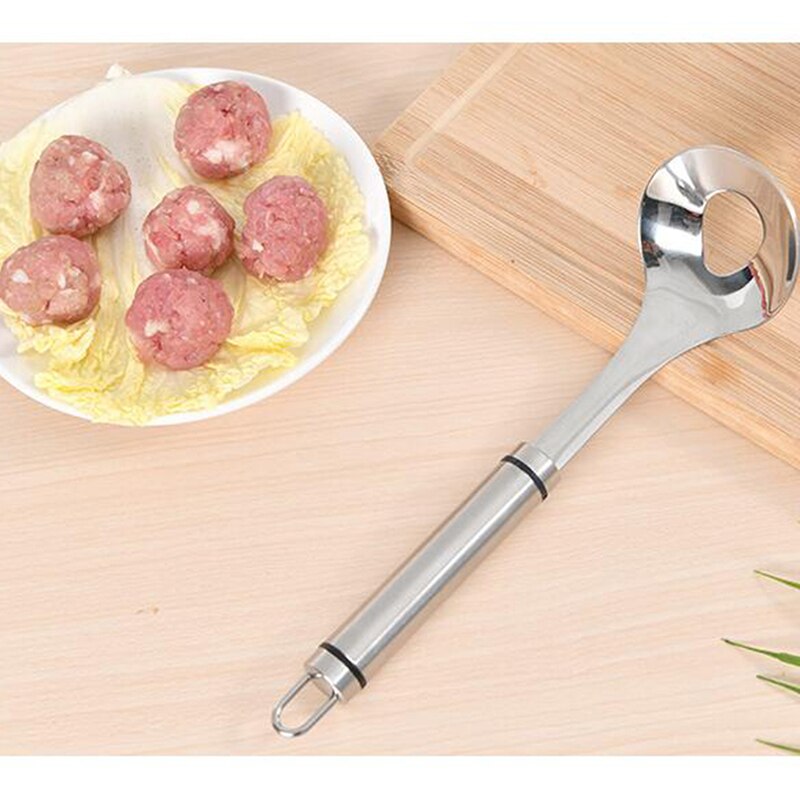 Non-Stick Meatball Maker Mold Spoon Stainless Steel Meat Baller With Elliptical Leakage Hole Kitchen Utensil Gadget Tool