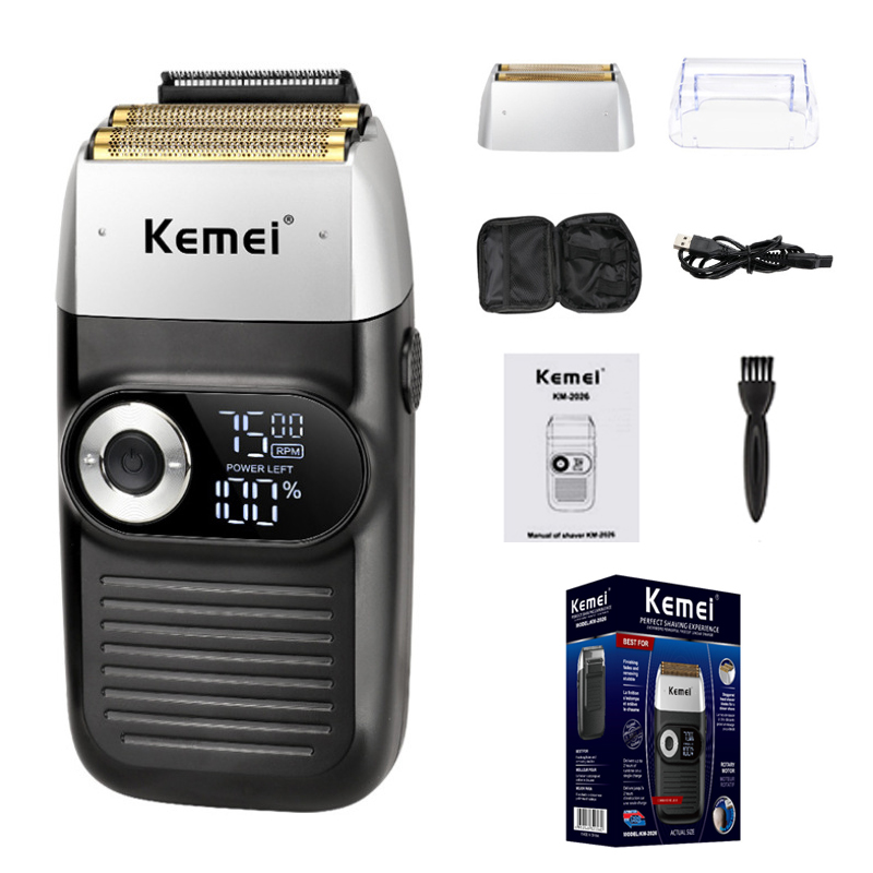 Kemei KM-2293, km-2290, km-2026 nouvelle tondeuse à cheveux avec écran LCD, tondeuse à cheveux électrique, rasoir, tondeuses à cheveux pour hommes pour Salon: Argent