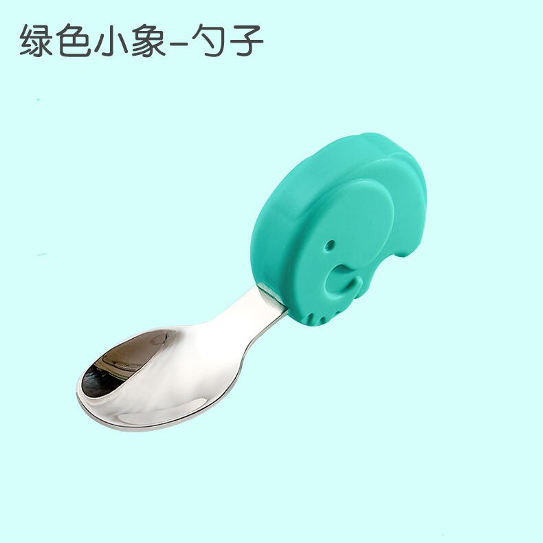 Baby Gadgets Tableware Set Children Utensil Stainless Steel Toddler Dinnerware Cutlery Cartoon Infant Food Feeding Spoon Fork: A