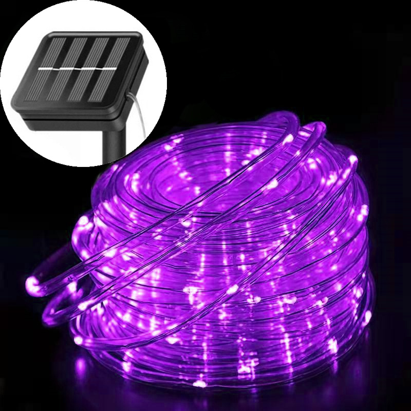 5M/10M/20M Solar LED Lichtslingers Fairy Tube Light String Outdoor Waterdicht 8 Modus voor Huis Tuin Patio Kerst Bruiloft Decor: orange / 0-5W