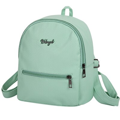 YBYT brand preppy style solid women kawaii rucksack simple lychee pattern ladies travel bag student school backpacks: Green