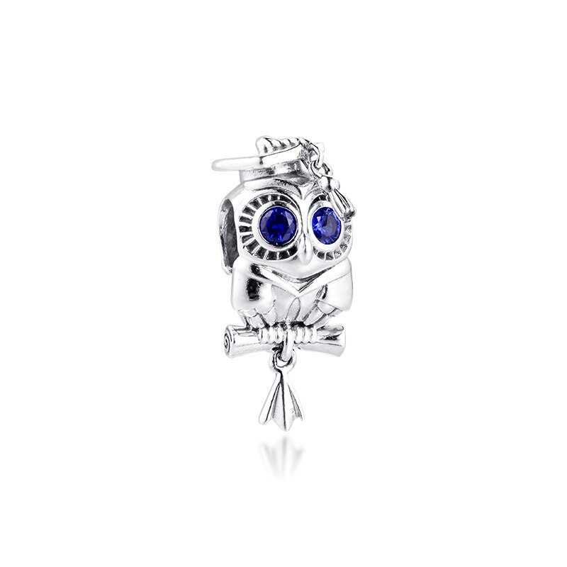 Wise Owl Graduation Charm Fits Orignal Bracelets Woman DIY beads for jewelry making Silver kralen voor sieraden maken