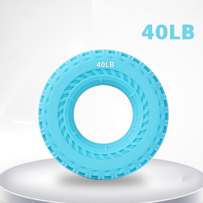 Silicone Portable Hand Grip Gripping Ring Carpal Expander Finger Trainer Grip Strength Rehabilitation Pow Stress Ring Ball: Blue-40LB