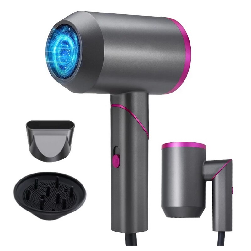 Ionic Hair Dryer 1800W Portable Lightweight Blow Fast Drying with Diffuser and Concentrator Nozzle for Home & Travel Dryer