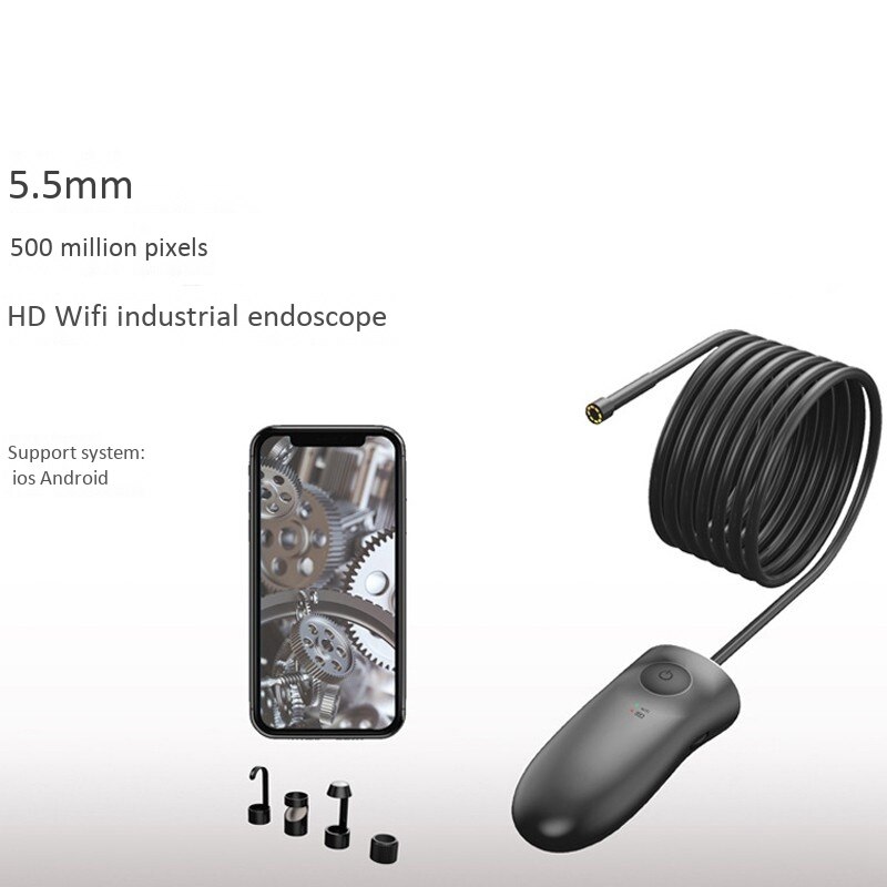 Endoscope tenu dans la main de l'endoscope 2M de WiFi 5MP 1080P 5.5mm haute définition avec 6 lumières de LED pour des téléphones d'android IOS