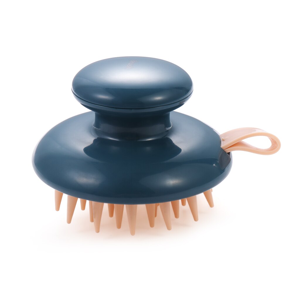 1Pc Siliconen Shampoo Massage Borstel Handheld Hoofd Body Hoofdhuid Haar Kam Wassen Douche Borstel Bad Spa Cleaning Borstels: blue -B