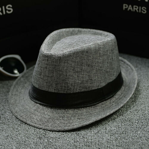 Unisex halm fedora solhatt panama trilby krossbar herr damer fällbara resefester hattar