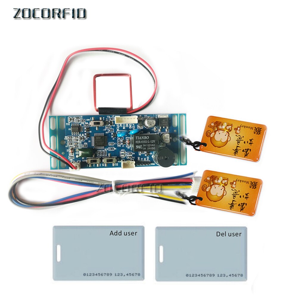 125KHZ RFID EM/ID Embedded Door Access Control RFID Proximity Door Access Control System Building intercom module: With10 epoxy keyfob