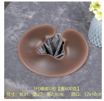 Oreiller en Silicone en forme de U pour Spa, coussin de Gel, repose-visage, pour Massage du corps, traversin doux pour Salon de beauté, DFA: u shape coffee