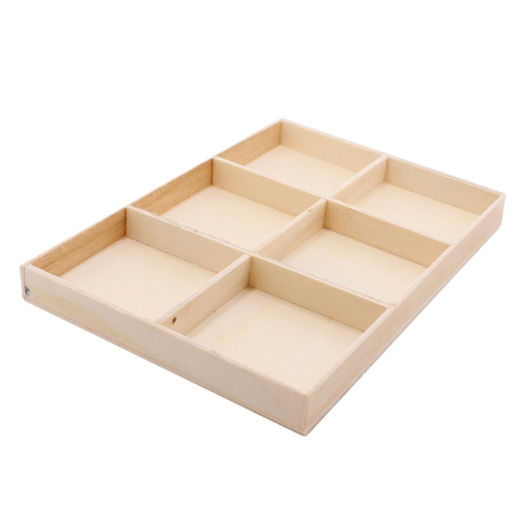 Multifunctionele 6-Compartiment Houten Desktop Office Supply Caddy Holder Desk Mail Organizer Succulenten Planter