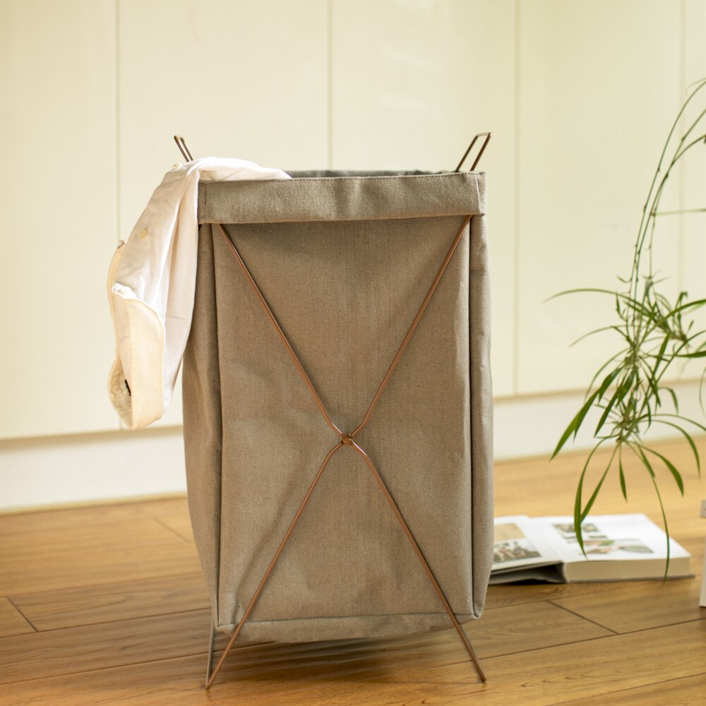 cotton linen Nordic simple support-type laundry basket waterproof moisture-proof foldable laundry bag