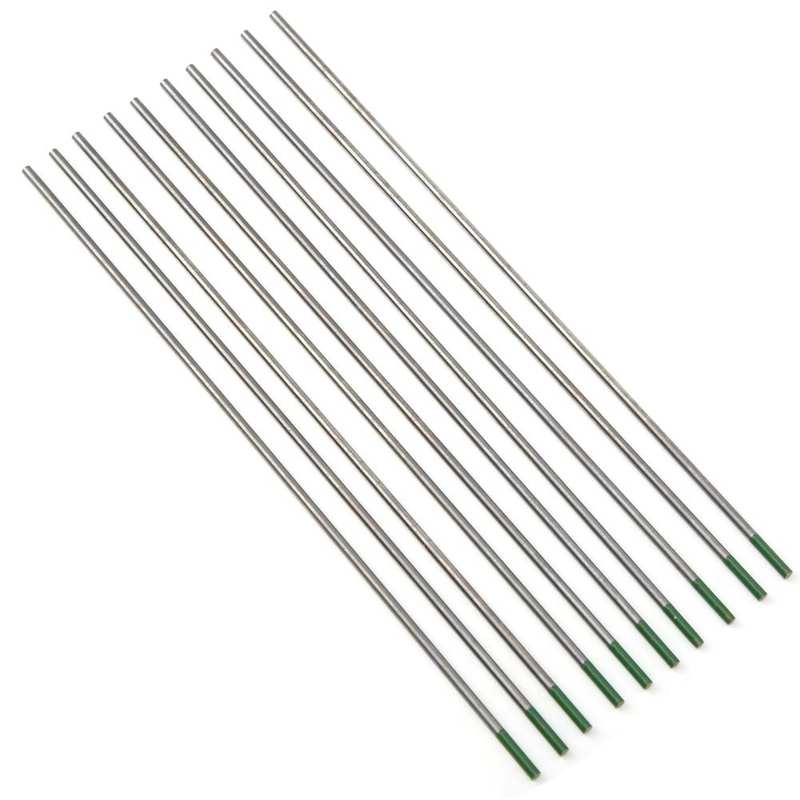 10 Stuks Tungsten Elektroden Wp 2X150Mm Tig Lassen Pure Argon Arc Naald Groen Hoofd Pure Wolfraam Elektrode