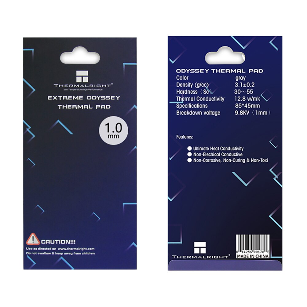 Thermalright-almohadilla térmica ODYSSEY para yeso, almohadilla de silicona no conductora para CPU/tarjeta GPU, refrigeración por agua, 12,8 W/mk 85x45mm, 120x120mm
