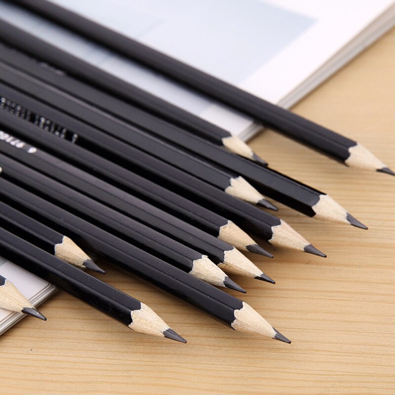 12pcs/Lot Wooden Lead Pencils 2B Pencils Stationery Office &amp; School Supplies Wood pencil for student drawing writing With eraser