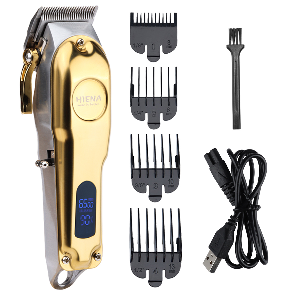 Tondeuse Set Elektrische Tondeuse Cordless Scheerapparaat Trimmer Mannen Kapper Haar Snijmachine Voor Mannen Oplaadbare Usb Gold: 3