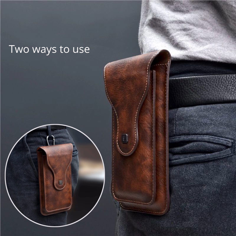 Casual 4.7-6.5&#39;&#39; Phone Bag Pouch For iPhone Samsung Huawei Xiaomi Universal Belt Clip Holster Magnetic Vertical Phone Case