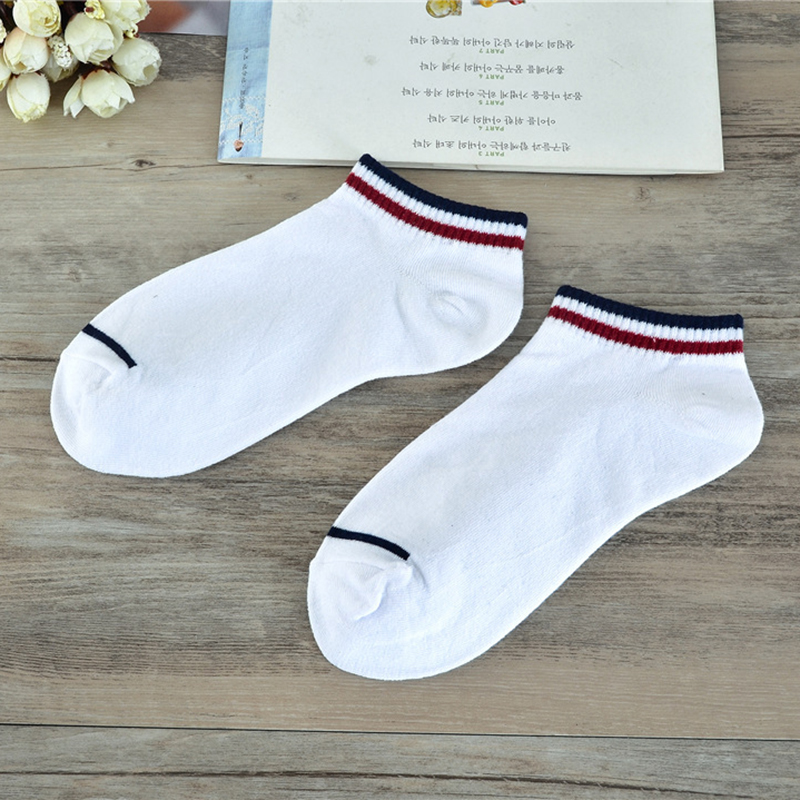 Chaussettes en coton pour hommes, 10 pièces = 5, paires/lot, , , couleur unie, rayures, bateau, décontractées, respirantes, été,