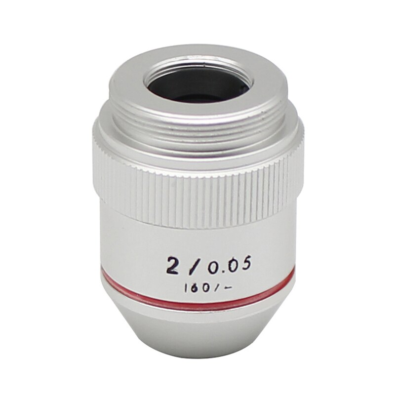 1X 2X Low Magnification Infinity Objective 195 Achromatic Objective Lens with RMS Thread 20.2 mm for Biological Microscope: 2X-160