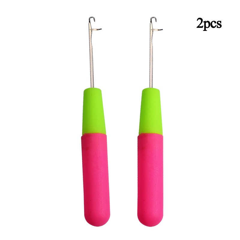 Large Latch Hook Crochet Needle Ventilating Holder and Needles For Making Wigs Hair Extensions Tool Hook Needle Knitting: white color