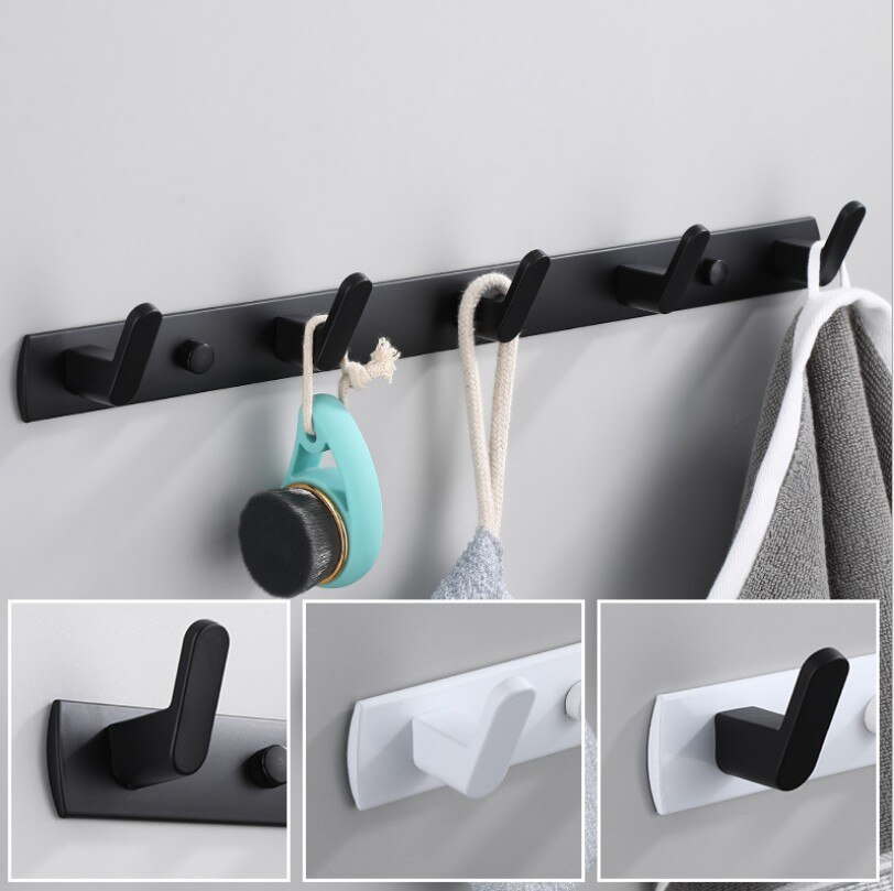 Zwart Wit Gewaad Haak Badkamer Handdoek Haken Handdoeken Zak Hoed Haak Wandmontage Kleding Coat Hook Muur Hanger Badkamer Hardware