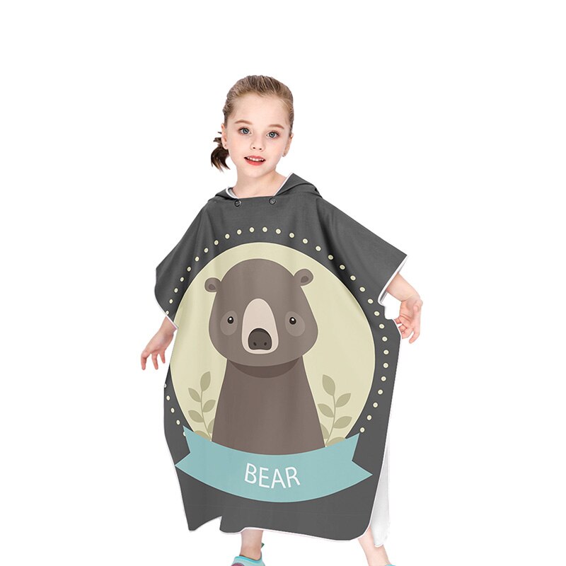 Niño baño Poncho tela de microfibra Poncho niños niñas verano Poncho de playa traje de Natación en Piscina Toalla de playa Toallas secas con capucha: 16F