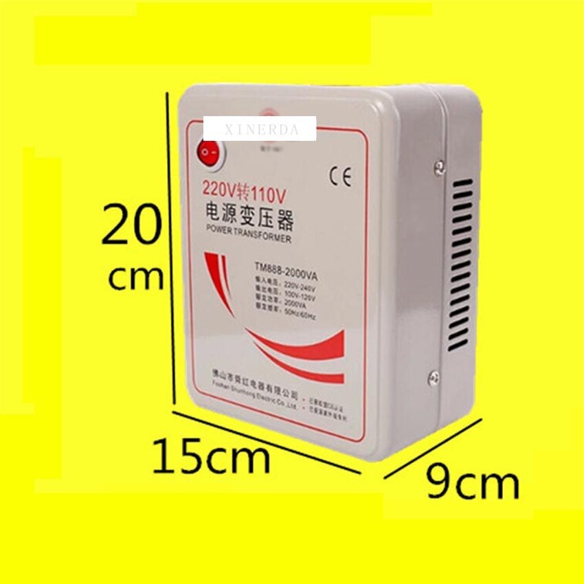 TM888-2000VA 2000W High-power Transformer 220V Turn 110V to 220V Appliances Voltage Power Converter 50Hz/60Hz 2000VA