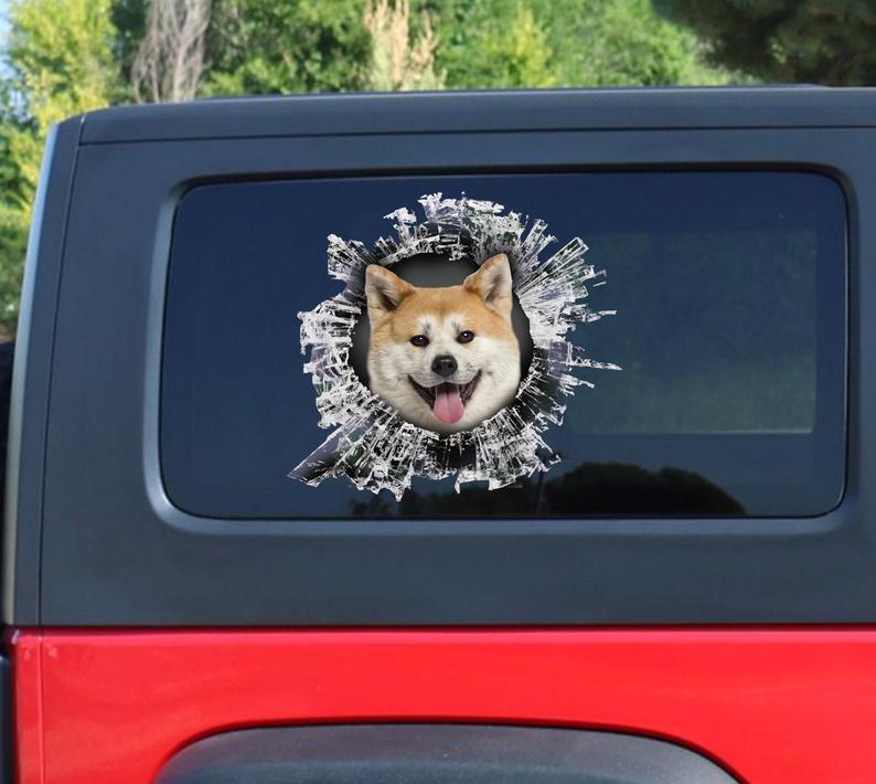 Akita Inu autocollant de fenêtre, autocollant de voiture Shiba Inu autocollant de voiture, autocollant de fenêtre