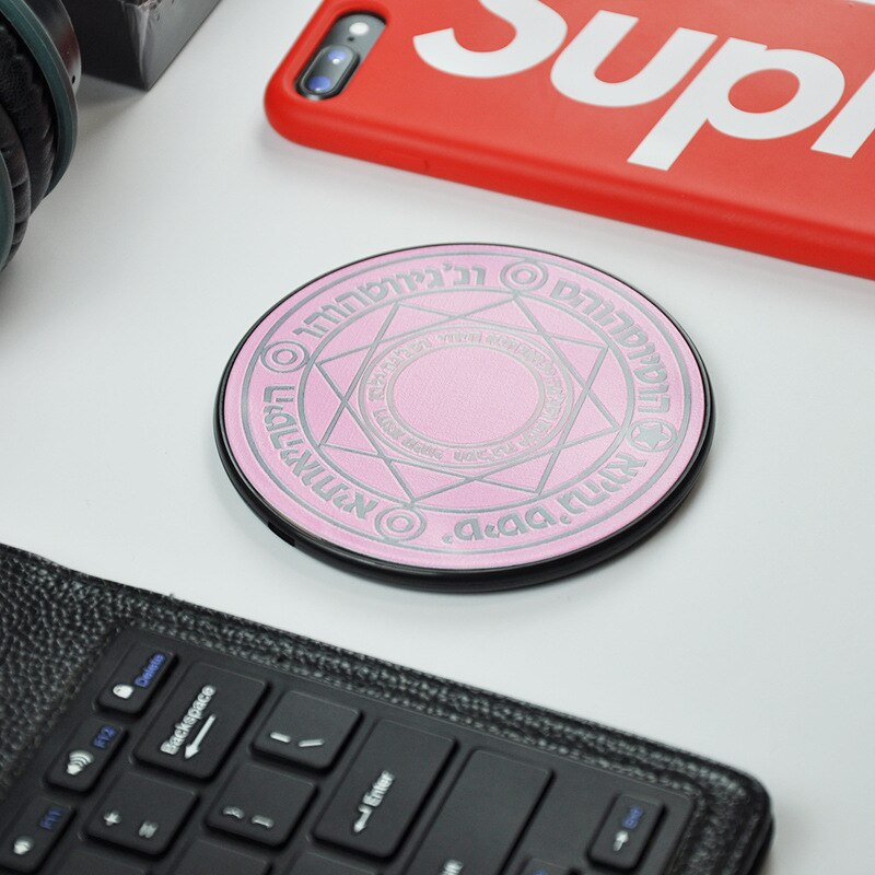 10W Magic Array QI Wireless Charger Mobile Phone Charger Desktop Charger Pad for iPhone Sumsung Xiaomi Huawei: pink