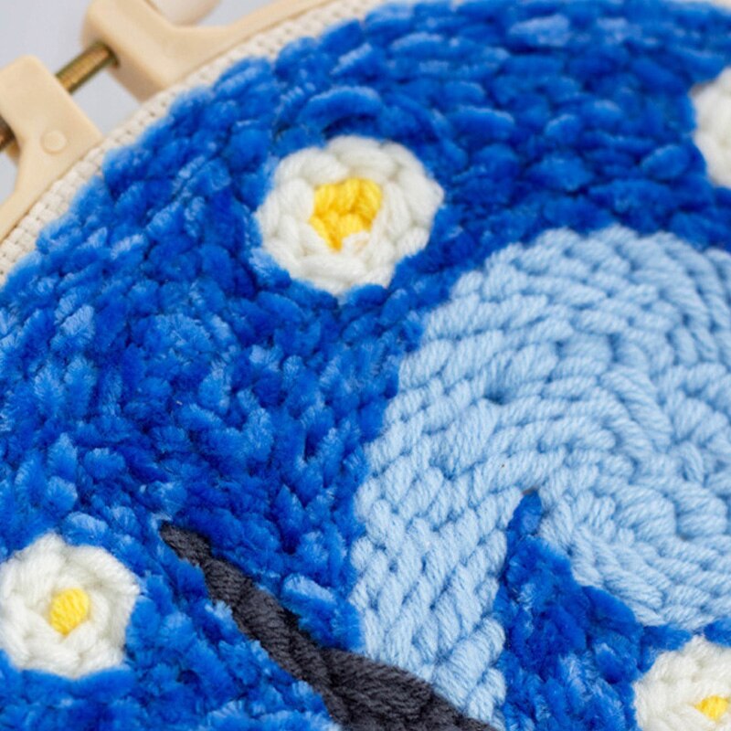 DIY Easy Punch Needle Embroidery Kit Needlework Landscape Cross Stitch for Beginner Handmade Sewing Wall Painting Home Decor