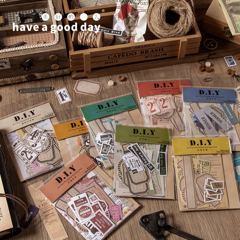 40 teile/los Memo Pads Haftnotizen Antike Handwerk Werkstatt papier Müll Tagebuch Scrapbooking Aufkleber Büro Schule schreibwaren
