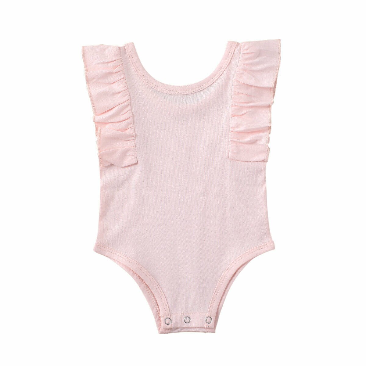 Baby Sommer Kleidung Neugeborenen Baby Junge Mädchen unisex Baumwolle Gesamt Karosserie Rüschen Feste Kleidung einstellen ärmellos Sunsuit: Rosa / 6m