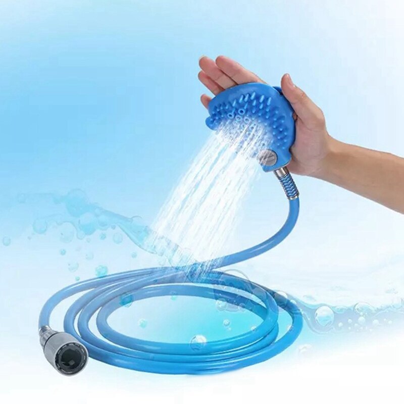 Siliconen huisdierbadgereedschap, comfortabele massage-douchegereedschap, reinigings- en wasbadsproeiers, hondenborstel, huisdierreiniger, slangadapters