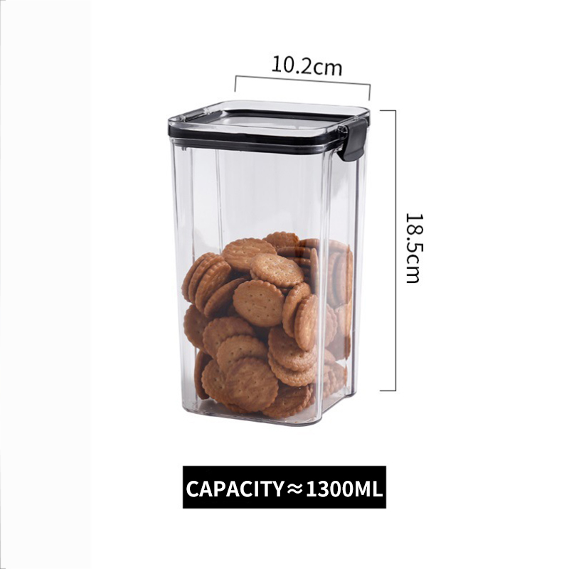 Keuken Organisator En Opslag Container Voedsel Doos Rangement Keuken Pojemniki Kuchenne Boite Alimentaire Behoud Plastic Pot: PET1300ML