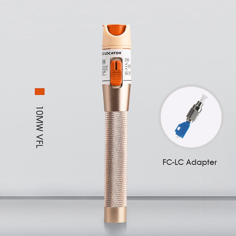 Golden 5km/10km/20km/30km Red light source fiber tester pen visual fault locator compliant st fc sc Connector: 10KM with FC-LC