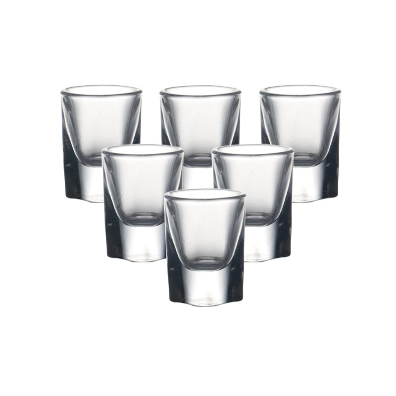 Sett  av 6 0.34 unse firkantede shotglass maskinlaget blyfritt glass brennevinsglass til barfest 10ml