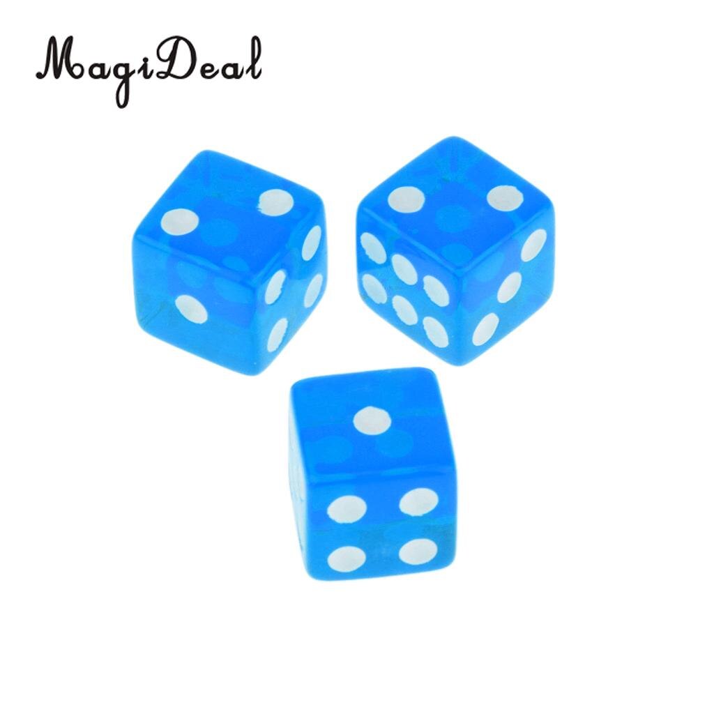 Magideal 100 X Translucent 16Mm Zes Zijdig Spot Dice Rpg Games Voor Grappige Partij Club Dobbelstenen Sport game 5 Kleuren Kiezen