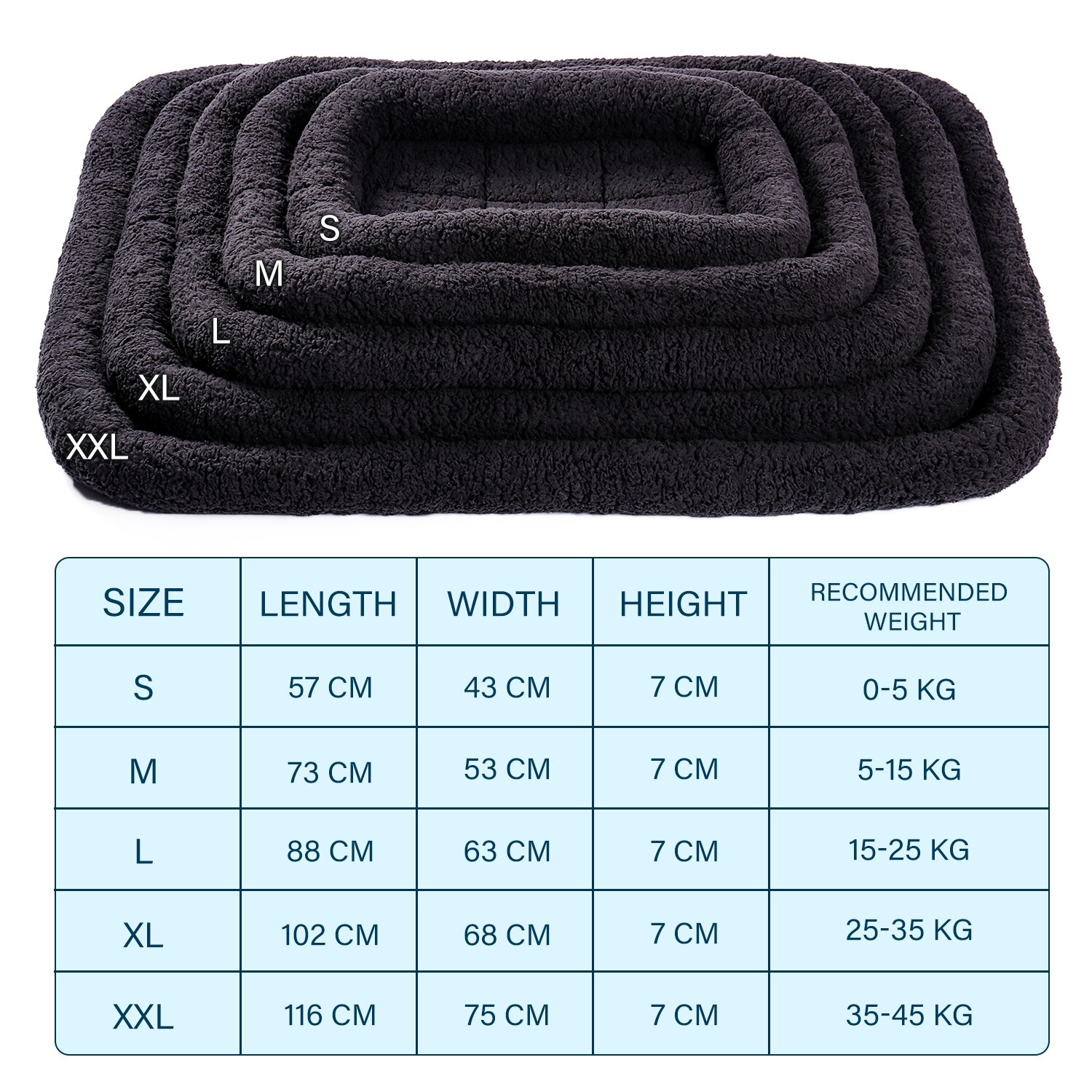 5 Size For Large Dogs Bed Super Soft Sherpa Crate Cushion Dog and Pet Bed Pet Carrier Pet Bed in Fleece Machine Washable