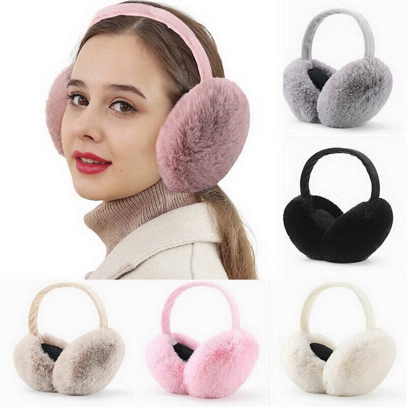 Vertvie-orejeras grandes y cálidas Unisex, orejeras clásicas de Color sólido para adultos y niños, orejera de piel cómoda para invierno