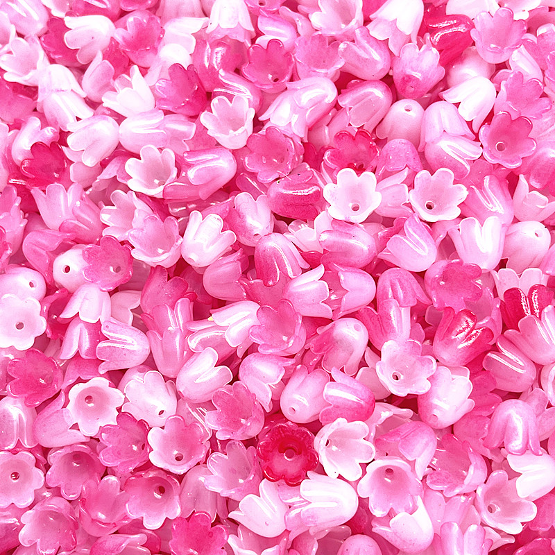 50pcs10x11mm acrílico Convallaria Majalis tapas de cuentas accesorios de joyería pulseras cuentas espaciadoras para fabricación de joyería accesorios DIY