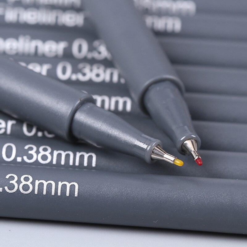 CS-801 Feinminen-Stifte 0,38 Mm – 12 Stück In Sortierten Farben, Wasserfest & Schnell Trocknend